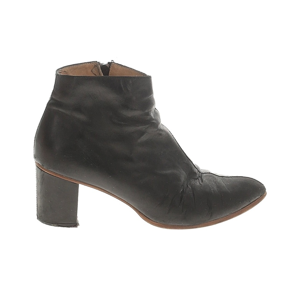 MM6 Maison Martin Margiela Snake Skin + Black Leather Split Chunky Ankle Boot